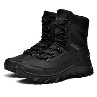 Bottes de randonnée tactiques imperméables en cuir synthétique marron désert, montantes, pour l'extérieur et le trekking dans le désert
