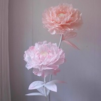 Grande fleur artificielle réaliste en organza souple, faite à la main, pour toile de fond de mariage et vitrine de centre commercial