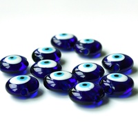 Pendentif artisanal turc Evil Eyes en verre filé bleu, perle ronde double face pour la fabrication de bijoux et accessoires de chaîne de téléphone portable
