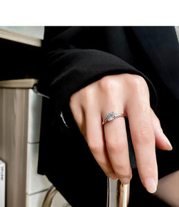 Nueva tendencia 925 joyería de plata esterlina diseño circón 18K promesa ajustable Moissanite diamante compromiso mujeres anillos - Product Image 4