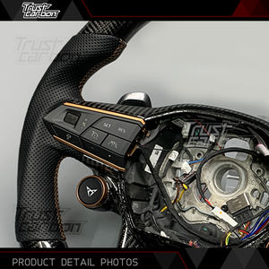 Volante de Fibra de Carbono Personalizado con LED Inteligente para <span class=keywords><strong>Seat</strong></span> Cupra Tavascan Terramar Formentor VZ <span class=keywords><strong>Leon</strong></span> Ibiza Ateca Arona - Product Image 4