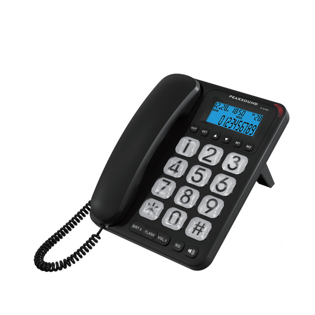 Factory Wholesale Black Corded Telephone with Big Buttons Seniors' ID LCD CID Phone Option for Older People