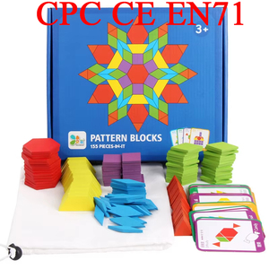 Set di Blocchi di Forme in Legno Certificato CE CPC EN71, 155 Pezzi, Puzzle Educativo Montessori per Bambini dai 3 Anni in Su - Product Image 1