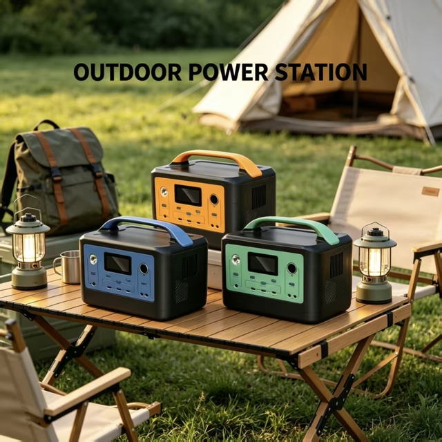 600W Portable LiFePO4 Solar Power Station 500Wh Capacity 110V/220V AC Output Liquid Crystal Display for Camping RV Emergency