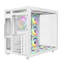 Gabinete de Computadora de Alta Eficiencia con Panel de Vidrio Templado Curvo, Gabinete ATX para PC, Cajas y Torres para Juegos de Computadora