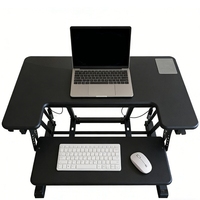 Bureau informatique moderne réglable avec vérin à gaz, convertisseur de bureau assis-debout, bureau réglable en hauteur, vente en gros