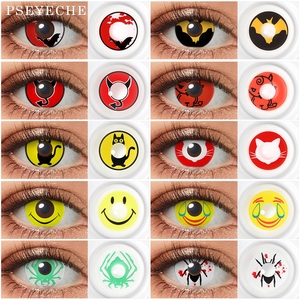 Livraison gratuite PSEYECHE Lentilles de contact Sharingan très vendues, lentilles de contact Halloween Blood Bat, lentilles de contact cosplay Lucifer - Product Image 6