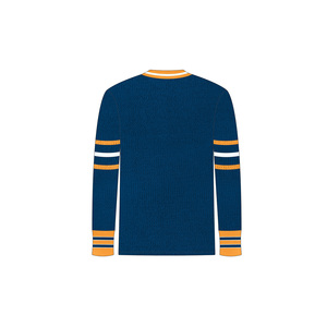 ODM <span class=keywords><strong>Cardigan</strong></span> universitario personalizzato verde <span class=keywords><strong>giallo</strong></span> maglione da <span class=keywords><strong>donna</strong></span> con scollo a V modello Varsity a maniche lunghe lavorato a maglia invernale - Product Image 6