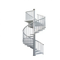 Escalier d'évacuation en spirale rotatif pour extérieur, structure en acier personnalisée, verre et fer forgé, pour villa et balcon