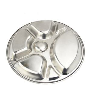 Placa de acero inoxidable dividida para estudiantes, bandeja de comida de alta calidad, con compartimentos ovales - Product Image 2