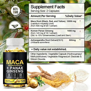 Cápsulas <span class=keywords><strong>de</strong></span> Maca, Ginseng y <span class=keywords><strong>Ashwagandha</strong></span> al por Mayor, Extracto <span class=keywords><strong>de</strong></span> Raíz <span class=keywords><strong>de</strong></span> Grado Clínico, Apoyo Inmunológico para Adultos, para la Memoria y el Sueño - Product Image 4