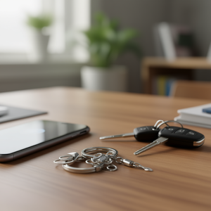 Portachiavi Ilan con catena 60mm colore argento 2 pezzi - Product Image 2