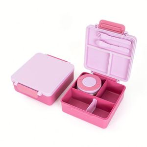 Kids Leakproof 4 Compartments Cute Bento Lunch <b>Box</b> with Soup Thermo for School Travel - Product Image 3