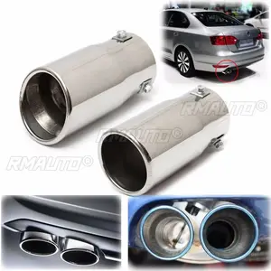 Car Auto Vehicle Chrome Pipe d'échappement Tip Muffler Steel Stainless Trim Tail Tube Car Rear Tail Throat Liner Accessoires