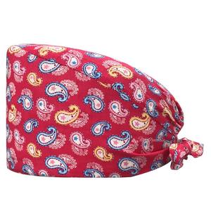 Gorra DE TRABAJO transpirable para salas de hospital Bouffant transpirable Tie Back Hats Dental Scrub Caps con botón Cute Printed - Product Image 4
