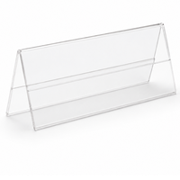Support de plaque de nom de bureau en acrylique transparent, support de signalisation incliné horizontal en forme de L pour bureau, réception, salle de classe