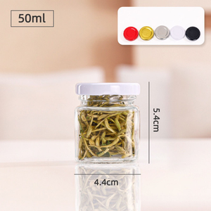 Bocaux en verre carrés de différentes tailles avec couvercle à vis et impression sérigraphique pour le stockage du beurre de cacahuète - Product Image 4