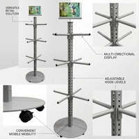 Présentoir à sacs à main sur pied réglable à 3 niveaux personnalisable en métal pour magasin, support rotatif pour sacs