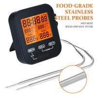 Termometer Digital Oven daging barbekyu, pemeriksaan ganda baca cepat profesional dengan lampu latar kunci sentuh memanggang makanan dapur rumah tangga