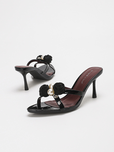 4302A-57 Nouvelles <span class=keywords><strong>Chaussures</strong></span> <span class=keywords><strong>Femme</strong></span> Personnalisées Bout Ouvert Fleur Perle Talons Aiguilles Fins Escarpins Sandales Chaussons pour Dames - Product Image 5