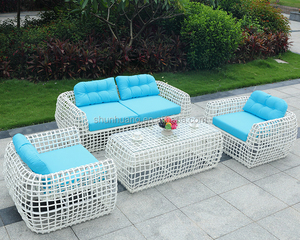 Conjuntos de sofás de mimbre para <span class=keywords><strong>exteriores</strong></span> <span class=keywords><strong>baratos</strong></span> muebles de sofá de mimbre con marco de aluminio - Product Image 4