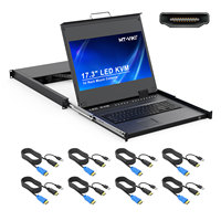 Console KVM LED HDMI 17,3 pouces 8 ports, MT-VIKI 1920*1080, tiroir KVM pour rack de serveur 1U 19 pouces, commutateur KVM HDMI LCD 17,3 pouces
