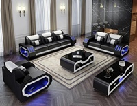 Ensemble de canapés en cuir grand format de design moderne pour salon, meubles de maison en cuir véritable - pour villas