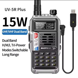 Radio bidirectionnelle Baofeng UV-5R Plus 15W UHF/VHF double bande longue portée pour communication extérieure - Product Image 2