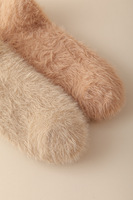 Vente en gros, mode hiver, peluche confortable pour femme, couleur unie, fausse fourrure, vison poilu, moelleux, chambre, canapé, chaussettes floues pour dormir