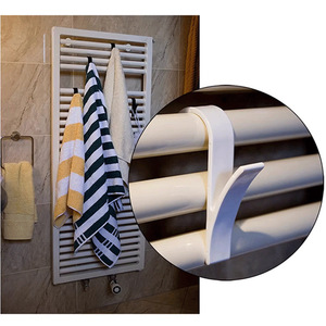 Towel Rack <b>Hooks</b> Plastic Self <b>Adhesive</b> Suction Mounted For Radiator Bathroom Door Single <b>Hook</b> Minimalist Design - Product Image 4