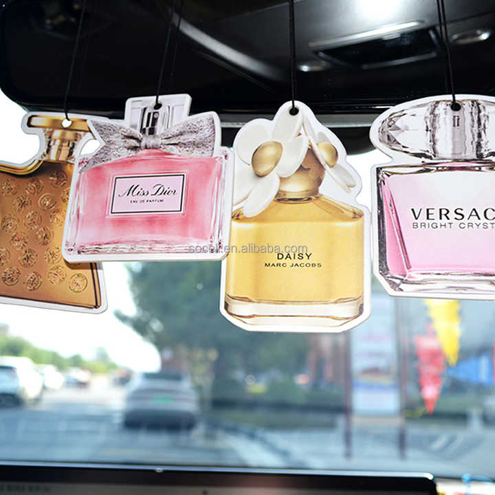 Wholesale Paper Air Freshener Perfume bottle shape custom air freshener