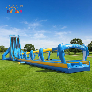 WINSUN Giant Dolphin Inflatable Water <b>Slide</b> with <b>Pool</b> Commercial Grade Adult Outdoor Amusement Park Custom Logo Fun Playground - Product Image 1