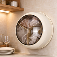 Nouveau Distributeur Mural Multifonctionnel pour Cuisine, Boîte de Rangement pour Films Alimentaires, Gants Jetables et Sacs de Conservation des Aliments