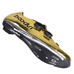 Zapatillas de Ciclismo Bodun, Color Dorado, Microfibra, Suela de Carbono, Doble Hebilla Giratoria, Calzado de Ciclismo - Product Image 3