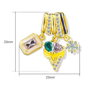 Accessoires de bijoux DIY en cuivre, motif cœur et pyramide, pour sacs et chaussures à talons hauts, très demandés dans le commerce extérieur européen et américain - Product Image 4