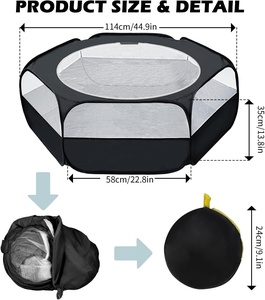 Jaula portátil <span class=keywords><strong>para</strong></span> ejercicio al aire libre <span class=keywords><strong>para</strong></span> mascotas, corralito negro impermeable y transpirable <span class=keywords><strong>para</strong></span> mascotas <span class=keywords><strong>para</strong></span> animales pequeños, pollos, hámsteres, conejillos de indias - Product Image 2