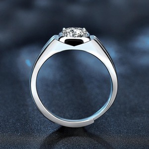 Eco Friendly <b>Men</b> Moissanite Diamond <b>Ring</b> Featuring High Shine Finish and Brilliant Sparkle Available At Rea Price - Product Image 3