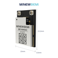 Modul MinewSemi ME16WS03 BLE 5.3 WiFi 6 Chipset NRF7002+NRF5340 Dual-Core IoT 512KB+64KB RAM 1MB+256KB Flash U.FL