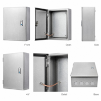Boîtier de distribution extérieur étanche en acier inoxydable thermolaqué, ABS, PC, métal, niveau de protection IP65
