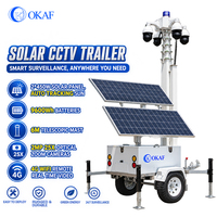 OKAF Remorque Solaire Mobile de Sécurité Hors Réseau, Générateur Solaire sur Remorque, Tour de Surveillance Mobile Alimentée par l'Énergie Solaire