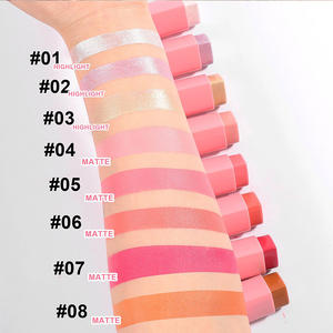 Barra de Colorete en Crema con Forma de Corazón, Barra de Contorno de Alto Brillo, Iluminador Facial, Pigmentos Duraderos que Cambian de Color - Product Image 3