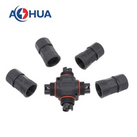 Conector de Cable Impermeable AOHUA M20 de 2 y 3 Pines Tipo X IP68, Divisor de Cable de 4 Vías con Conexión por Tornillo