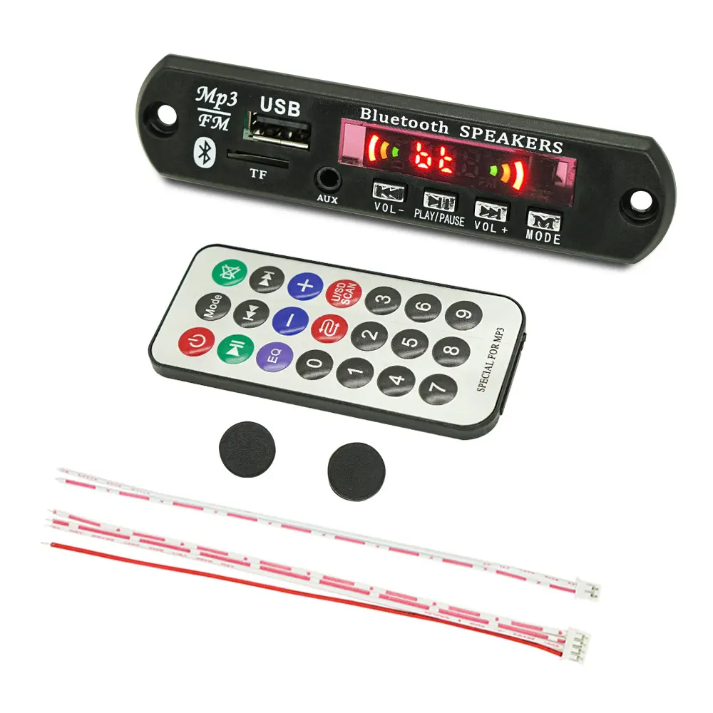 Papan dekoder pemutar MP3 mobil Amplifier 5V 12V, papan modul Audio Bluetooth nirkabel dengan Remote kontrol