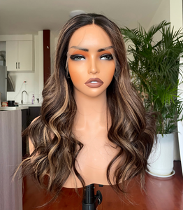 Nuova Parrucca in <span class=keywords><strong>Capelli</strong></span> Vergini Europei Marrone con Balayage <span class=keywords><strong>Caramello</strong></span>, Senza Colla, HD Luxe Lace Top con Fodera in Seta per Donne con Perdita di <span class=keywords><strong>Capelli</strong></span> - Product Image 1