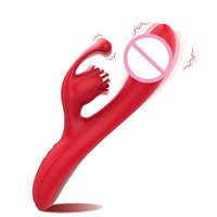 Doppelstimulierendes Rotes Rosen-Sexspielzeug Erwachsenen-Vibrator Großhandel mit Leck- und Heizfunktionen 100% Wasserdicht Leichtgewicht 270g für Frauen