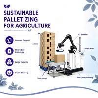 Bras robotisé collaboratif automatique pour le palettisation avec préhenseur à vide, écran tactile et convoyeur pour machine de palettisation de cartons