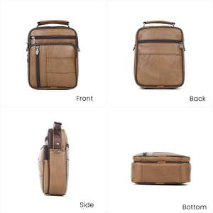 Hot <strong>Models</strong> Vintage Fashion Crossbody <strong>Bag</strong> for Men Cowhide Leather Zipper Closure Easy <strong>Carry</strong> Large Capacity Vertical Messenger