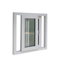 Bonne maison bon marché Pvc profil verre composite coulissant vers le haut ouragan impact fenêtre coulissante avec grille intérieure avec un stock adéquat