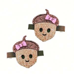 กิ๊บติดผมรูปกบสีเขียว2ชิ้น/เซ็ต2024สไตล์ใหม่กิ๊บติดผมรูปเป็ดกากเพชร - Product Image 4