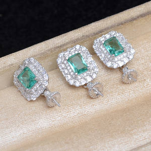 Pendentifs carrés baroques en argent S925 avec perles DIY, base vide de 12 à 16 mm avec fermeture à pression, accessoires et composants de bijoux 6060 - Product Image 1